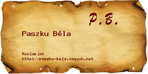 Paszku Béla névjegykártya